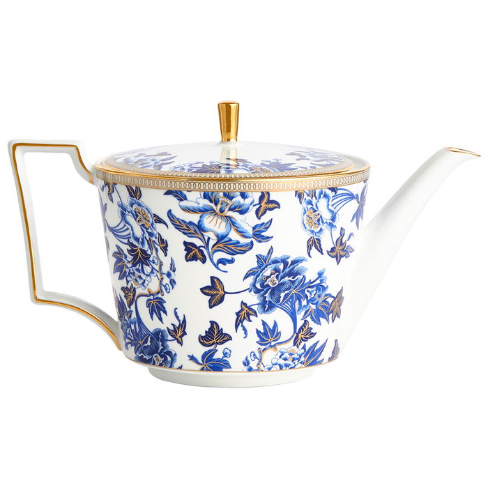 Wedgwood Tetera 1 L Hibiscus con Franjas de Oro de 22 Quilates Apta para Lavavajillas